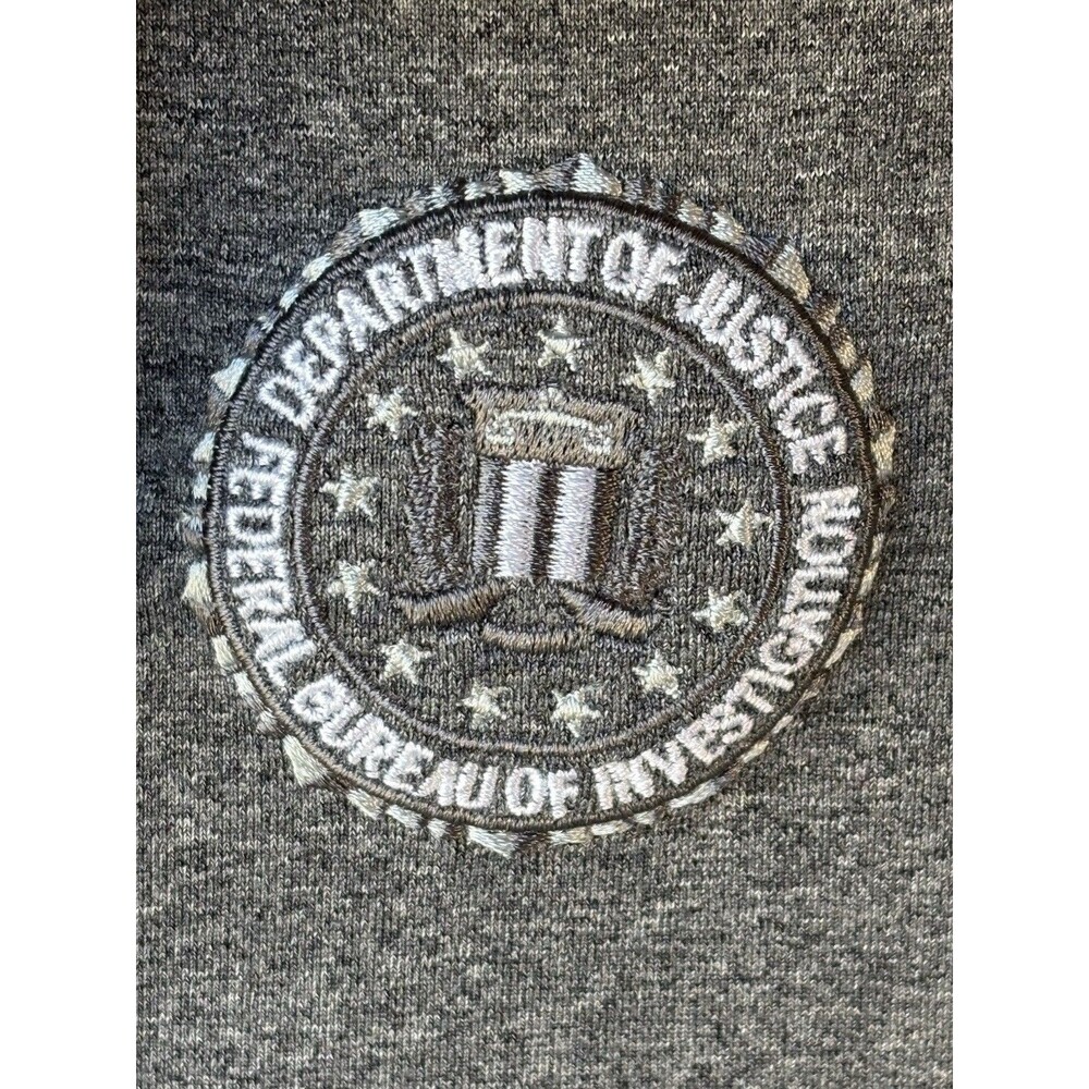 Fleece Pullover Federal Bureau of Investigation 1/4 Zip Heather Gray Ladies XL